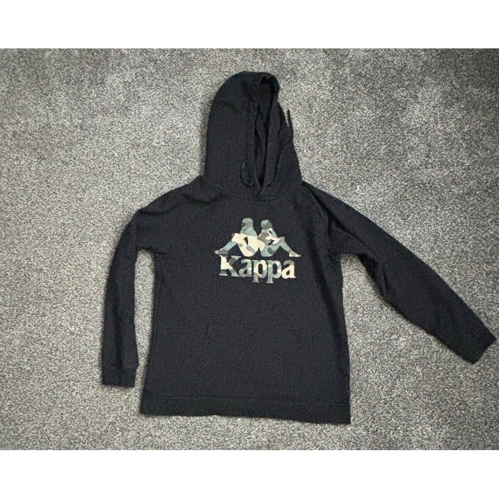 KAPPA Graphic Warm Hoodie Black Size Medium